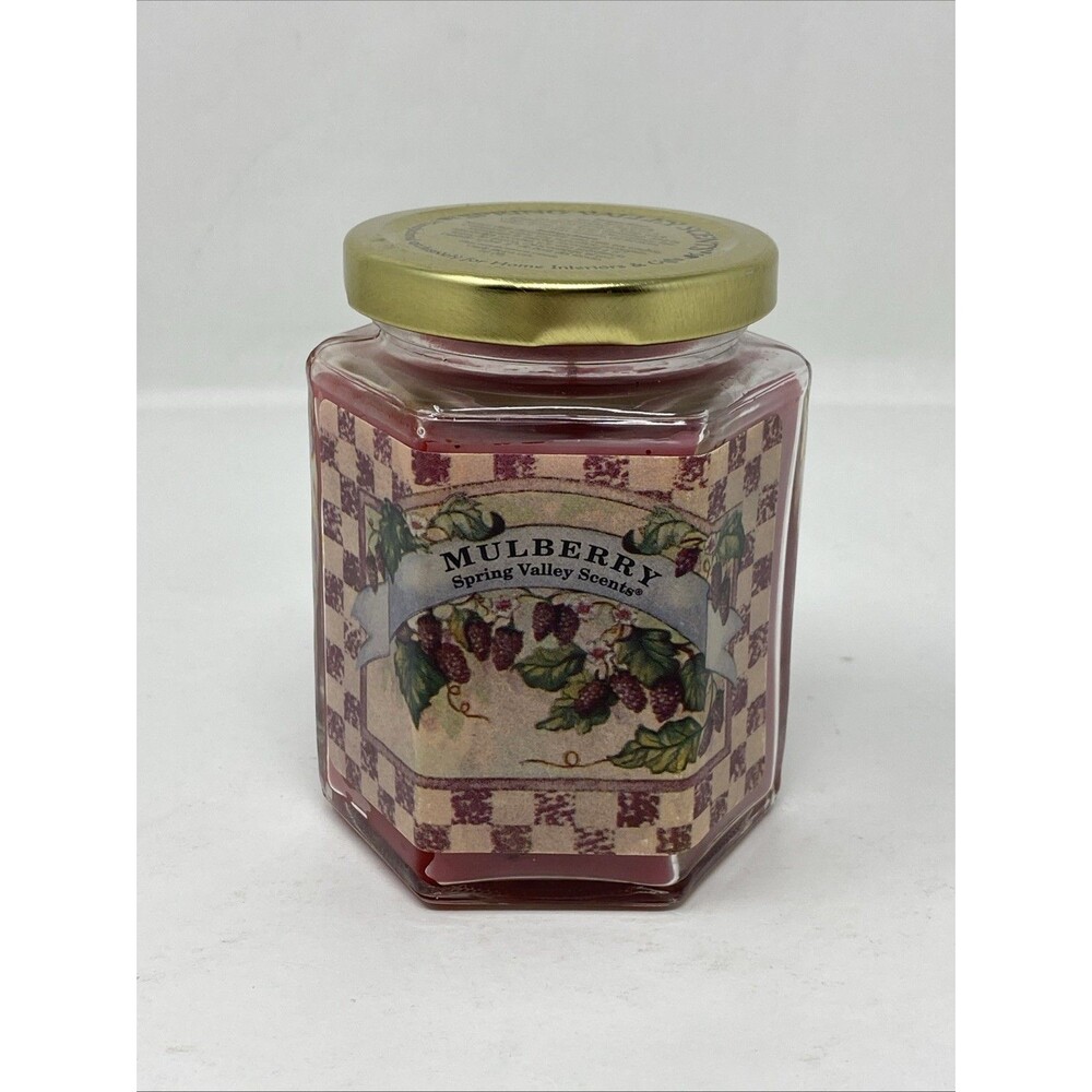 Home Interiors Spring Valley Scents Mulberry Candle Jar 8 oz Vintage